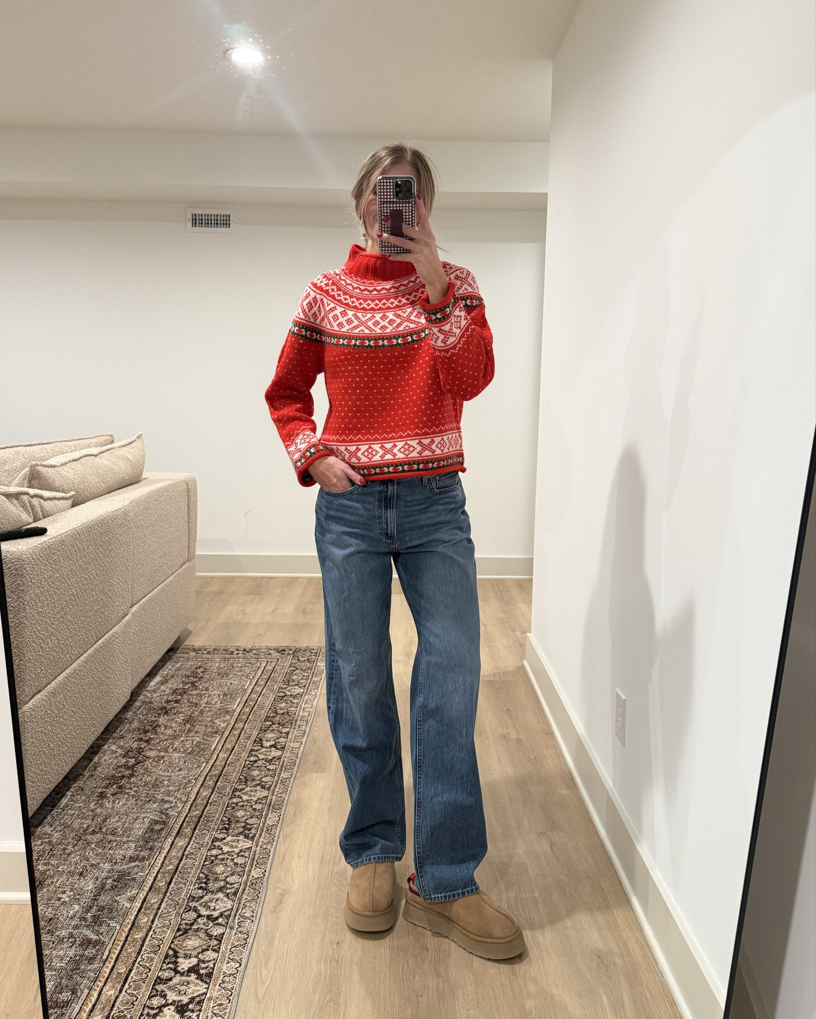 Ootd for the holidays 
Fair isle sweater is on sale! Linked similar below if sold out
Jeans run bigger! Size down 

#LTKootd #LTKmomlife #LTKHoliday