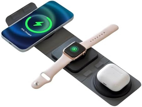 Charging Station for Apple Multiple Devices - 3 in 1 Foldable Magnetic Wireless Charger Dock - Tr... | Amazon (US)