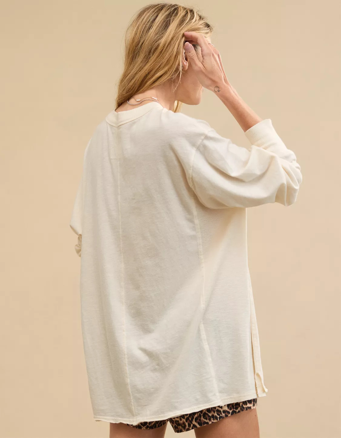 Aerie Cozy Long Sleeve Oversized Graphic Boyfriend T-Shirt | Aerie