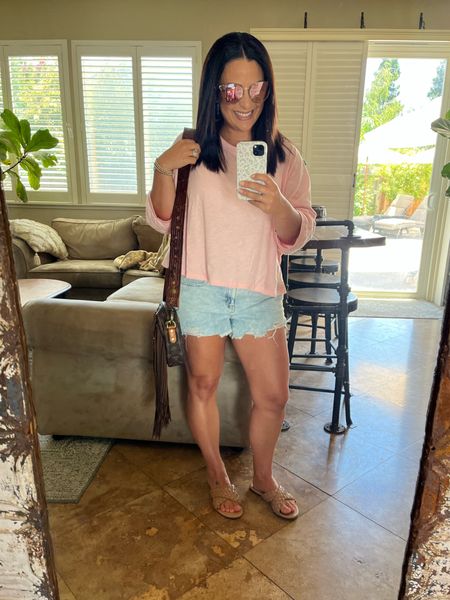 I loved this outfit so much, I bought it twice! My cotton slouchy top is on major sale and so are my mom friendly Jean shorts. Both come in lots of colors and extended sizes. For reference I’m wearing a small in both. 

#LTKSeasonal #LTKcurves #LTKsalealert