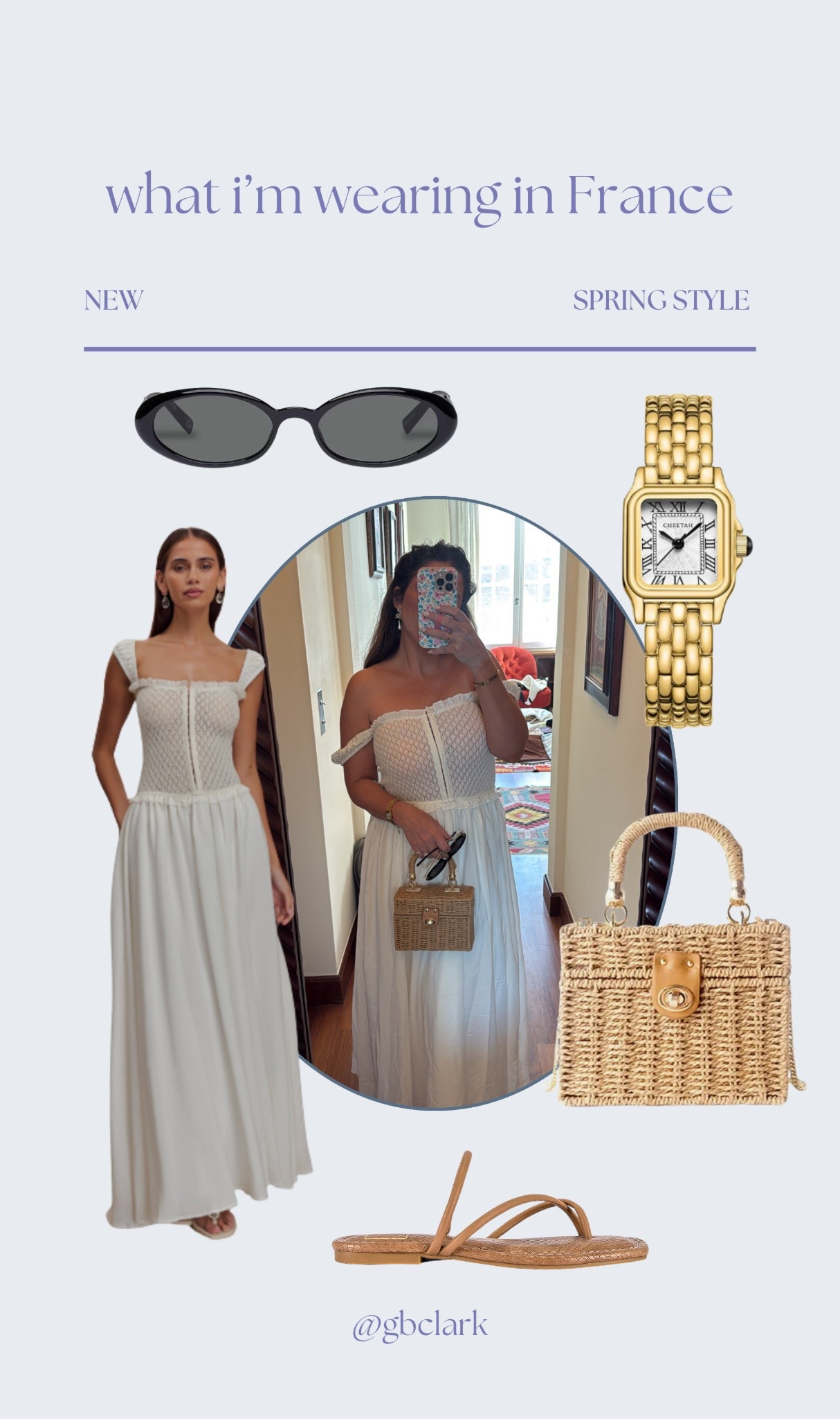 First outfit in St. Tropez!! Wearing a Large in white dress. Loopy phone case code GBCLARK. 

#vacation #france #springstyle #summerstyle