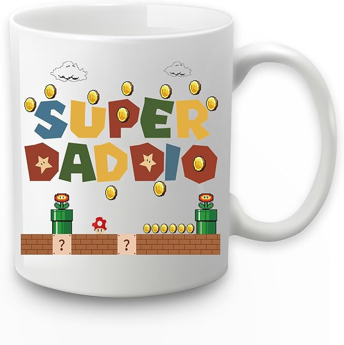 Super Daddio Mug - Funny Gift for Dad, Birthday & Father's Day, New Dad Gift, 11 Oz White | Amazon (US)