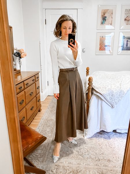 Spring church outfit!
Wearing size S Chicwish sweater. 
Size XS Chicwish skirt. 
Petite outfit. Neutral outfit. Chic outfit. Faux leather skirt. Spring outfit  

#LTKfindsunder100 #LTKSeasonal #LTKstyletip