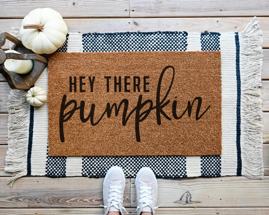 Hey There Pumpkin Doormat, Fall Welcome Mat, Fall Decor, Funny Doormat, Funny Welcome Mat, Hallow... | Etsy (US)