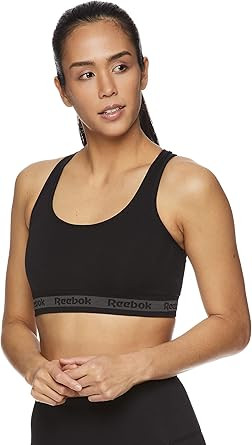 Reebok Women's Wireless Racerback Sports Bra - Medium Impact Seamless Workout Bralette | Amazon (US)