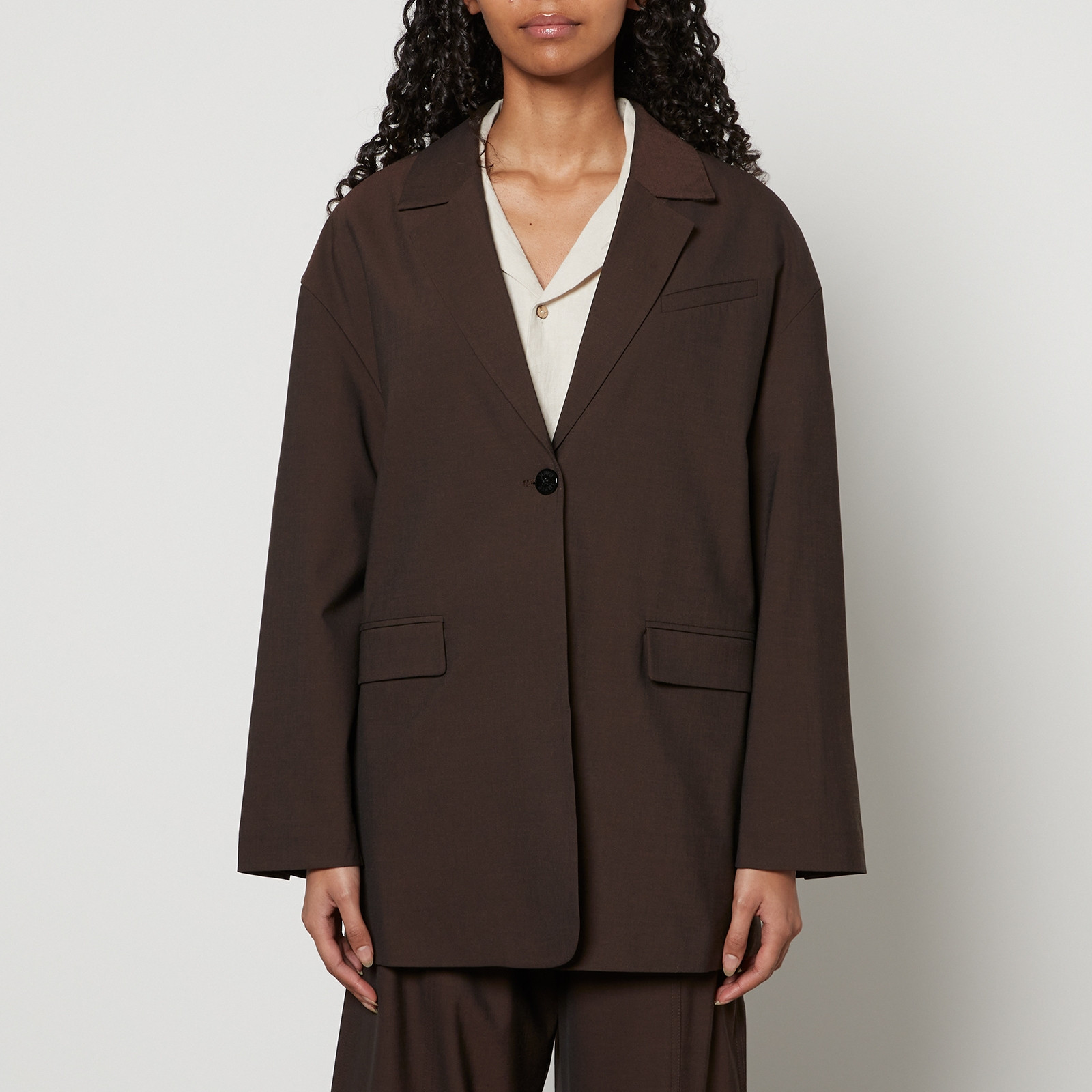 Ganni Crepe Blazer - EU 34/UK 6 | Coggles | Coggles (Global)