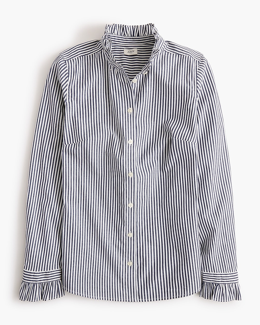 Striped ruffle button-up shirt | J.Crew Factory