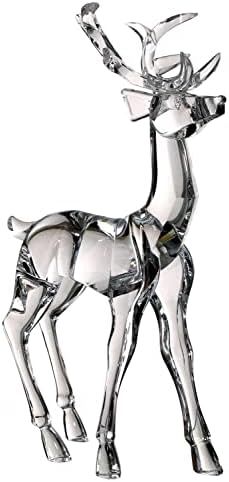12 Inch High Sculpted Glass-Look Christmas Reindeer Statue in Clear Acrylic | Amazon (US)