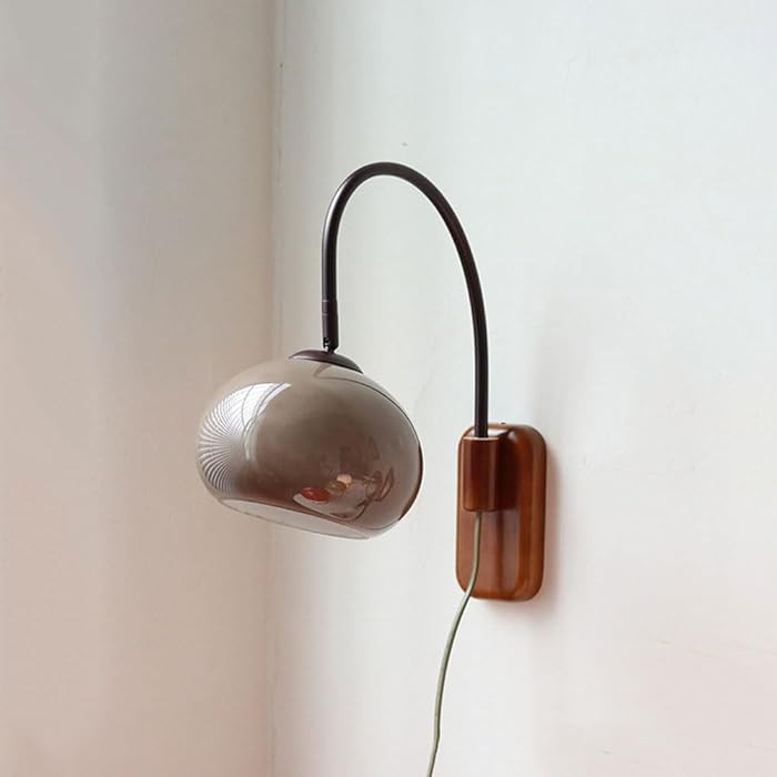 Modern Decoration Wall Sconce Mid Century with White Milk Glass Vintage Industrial Wood Wall Ligh... | Amazon (US)