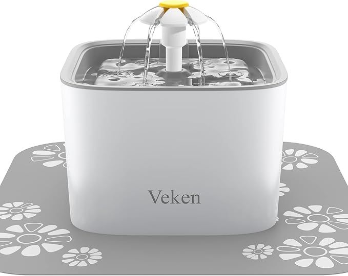 Veken Pet Fountain, 84oz/2.5L Automatic Cat Water Fountain Dog Water Dispenser with 3 Replacement... | Amazon (US)