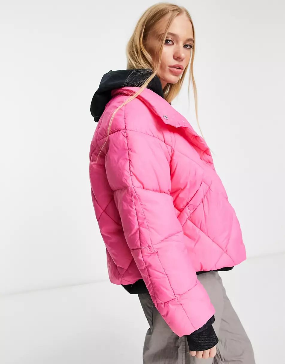 Only padded jacket in bright pink | ASOS (Global)