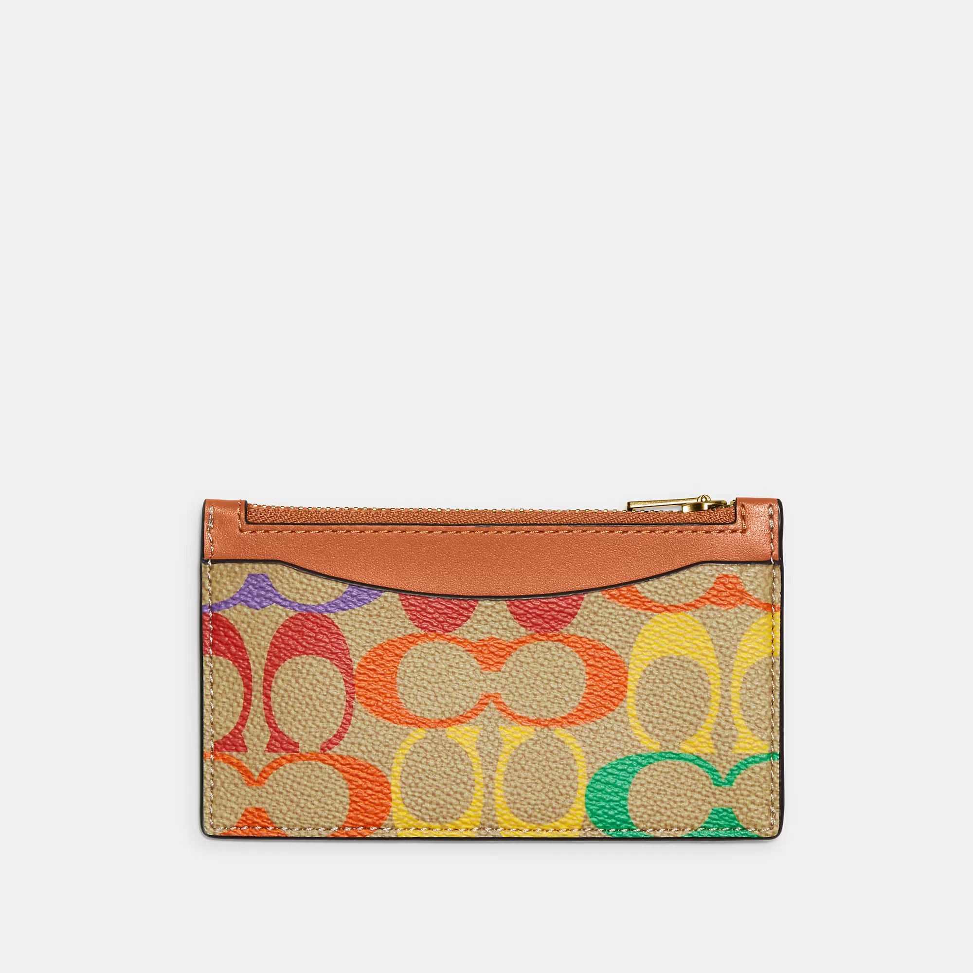 Zip Card Case In Rainbow Signature Canvas | Coach (US)