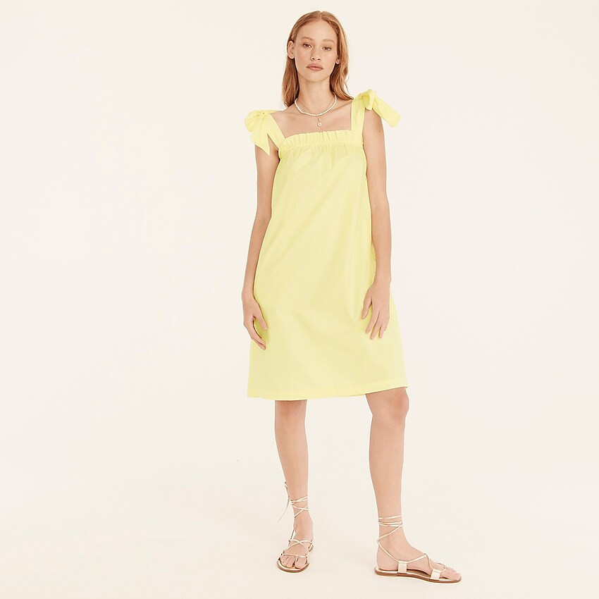 J.Crew: Tie-shoulder Cotton Poplin Dress For Women | J. Crew US