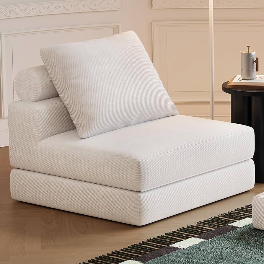 Folding Sofa Bed, 3-in-1 Convertible Sleeper Chair Bed with Pillows, Foldable Floor Couch with Hi... | Amazon (US)
