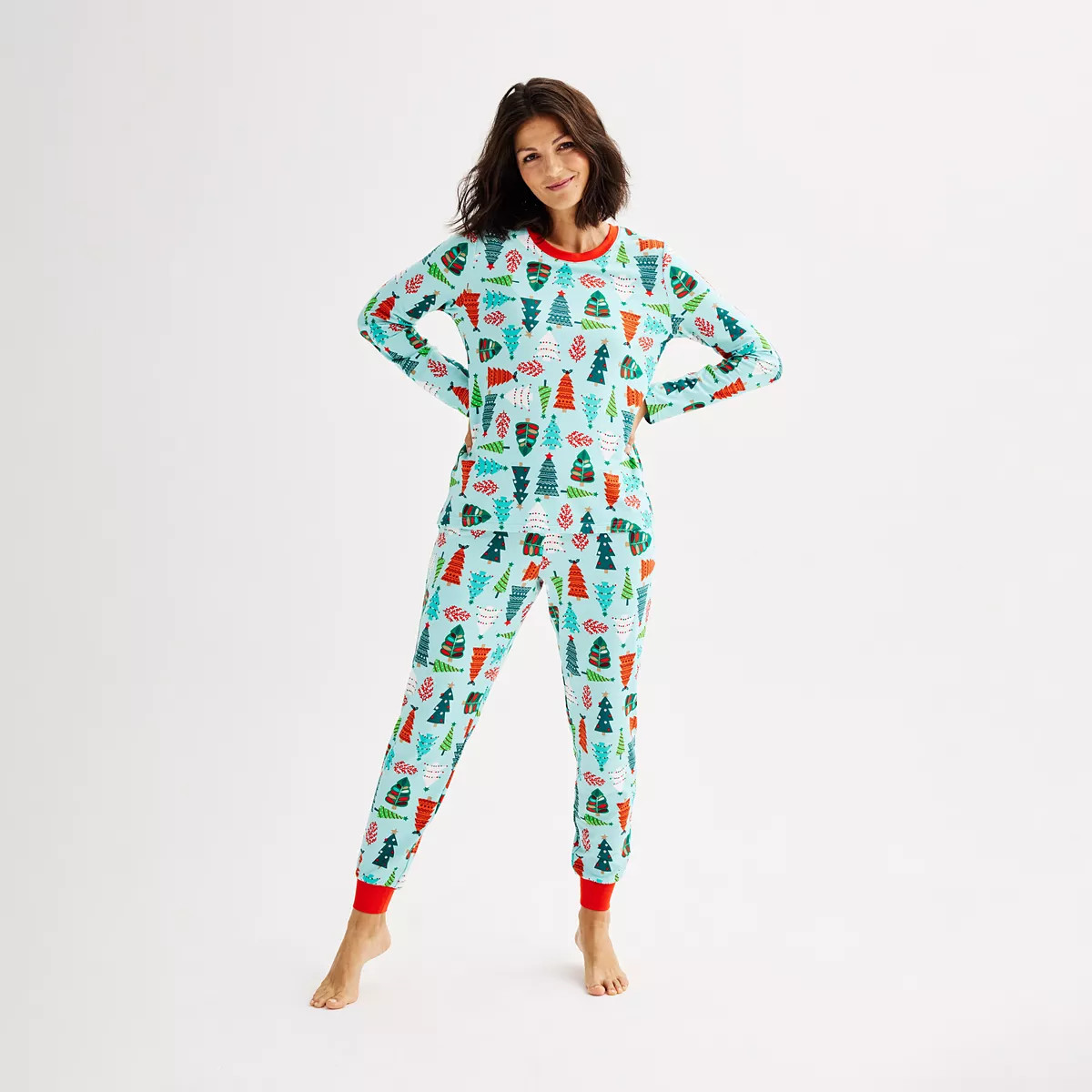 Women's Jammies For Your Families® Trees Pajama Top & Jogger Pajama Bottoms Set | Kohl's