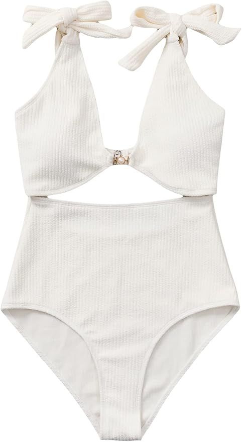 Floerns Women's Bathing Suit High Waisted Cut Out Monokini One Piece Swimsuit | Amazon (US)