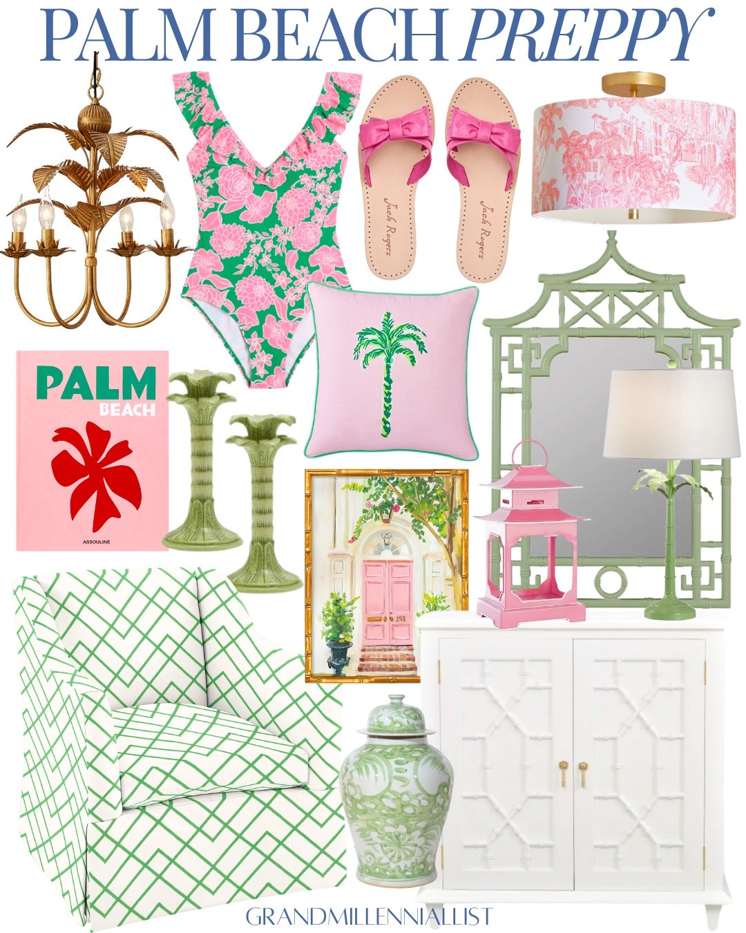 Palm Beach preppy finds in style and home decor! Loving pink and green this time of year as Spring has started! 

Palm decor coastal decor bamboo mirror fretwork chair palm candlesticks pillow Lilly Pulitzer bamboo cabinet temple jar pink and green swimsuit spring break outfit Easter swim 

#LTKSeasonal #LTKStyleTip #LTKHome