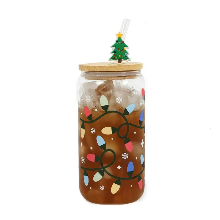 Color Changing Christmas Cup with Bamboo Leakproof Lid & Reusable Straw, Cute Holiday Iced Coffee... | Walmart (US)