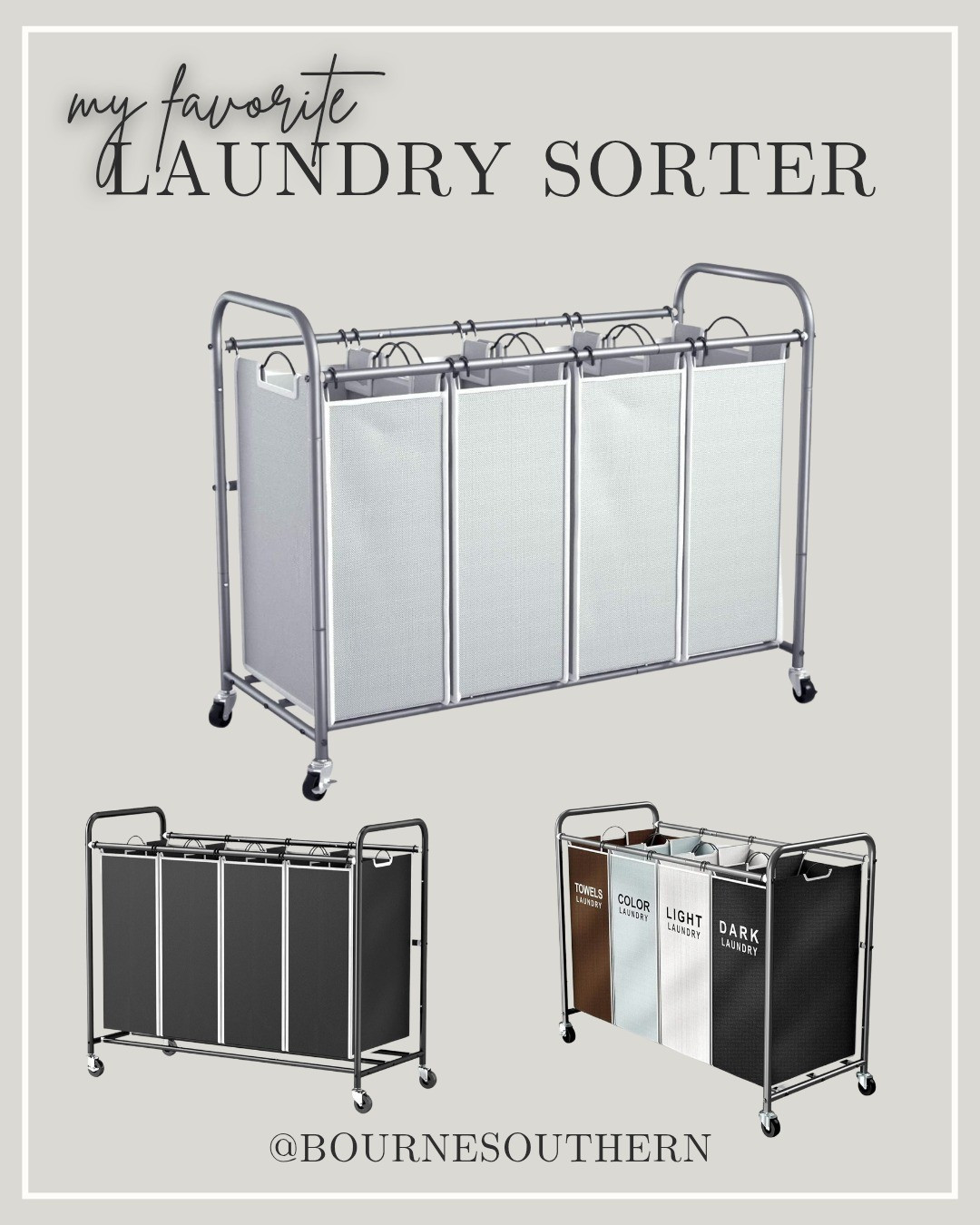 My favorite laundry sorter that's a must-have for our family of 9.Laundry, laundry organizer, laundry bin, rolling laundry cart

#LTKHome #LTKFindsUnder50