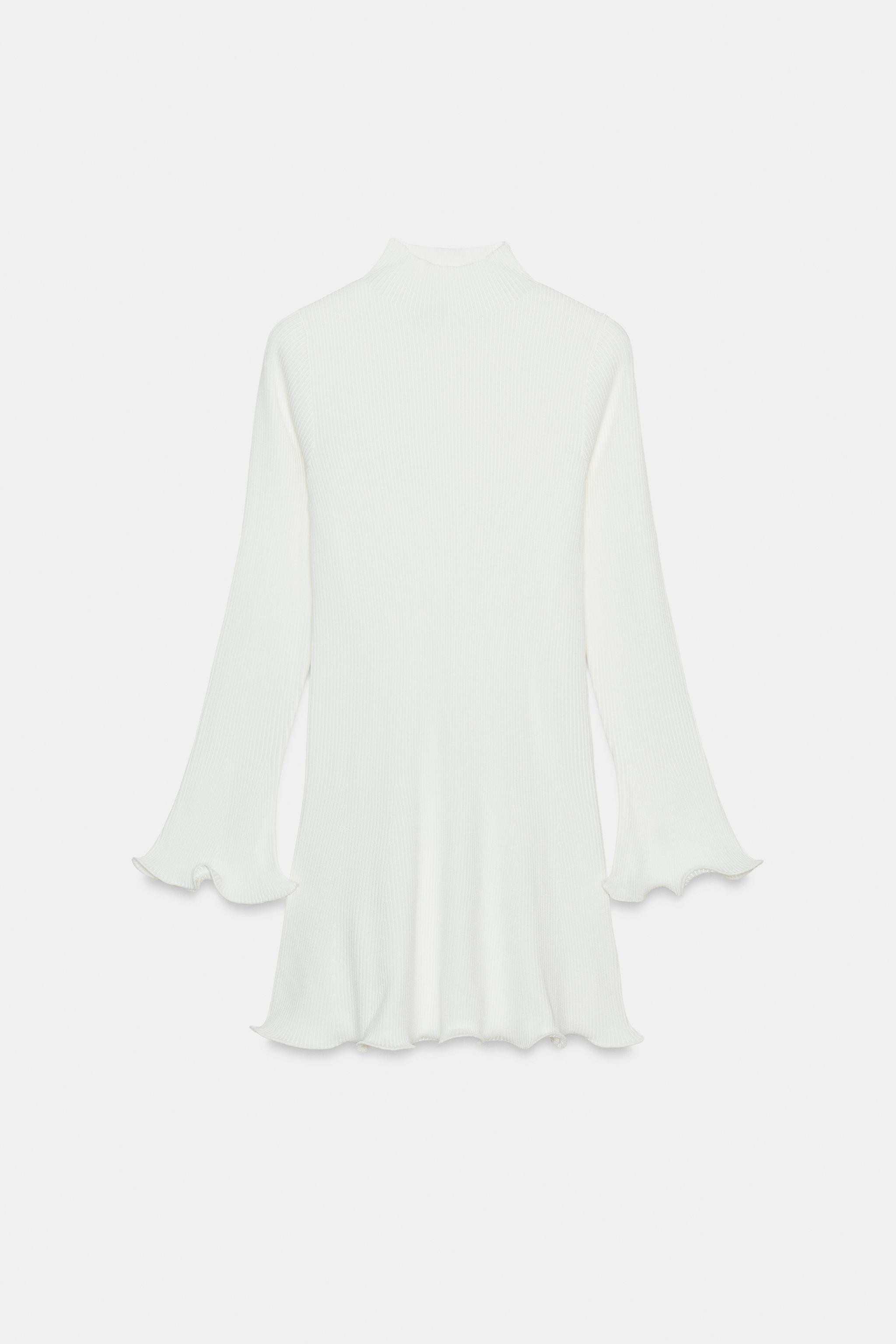 RIBBED KNIT DRESS WITH WAVY HEM | Zara UK