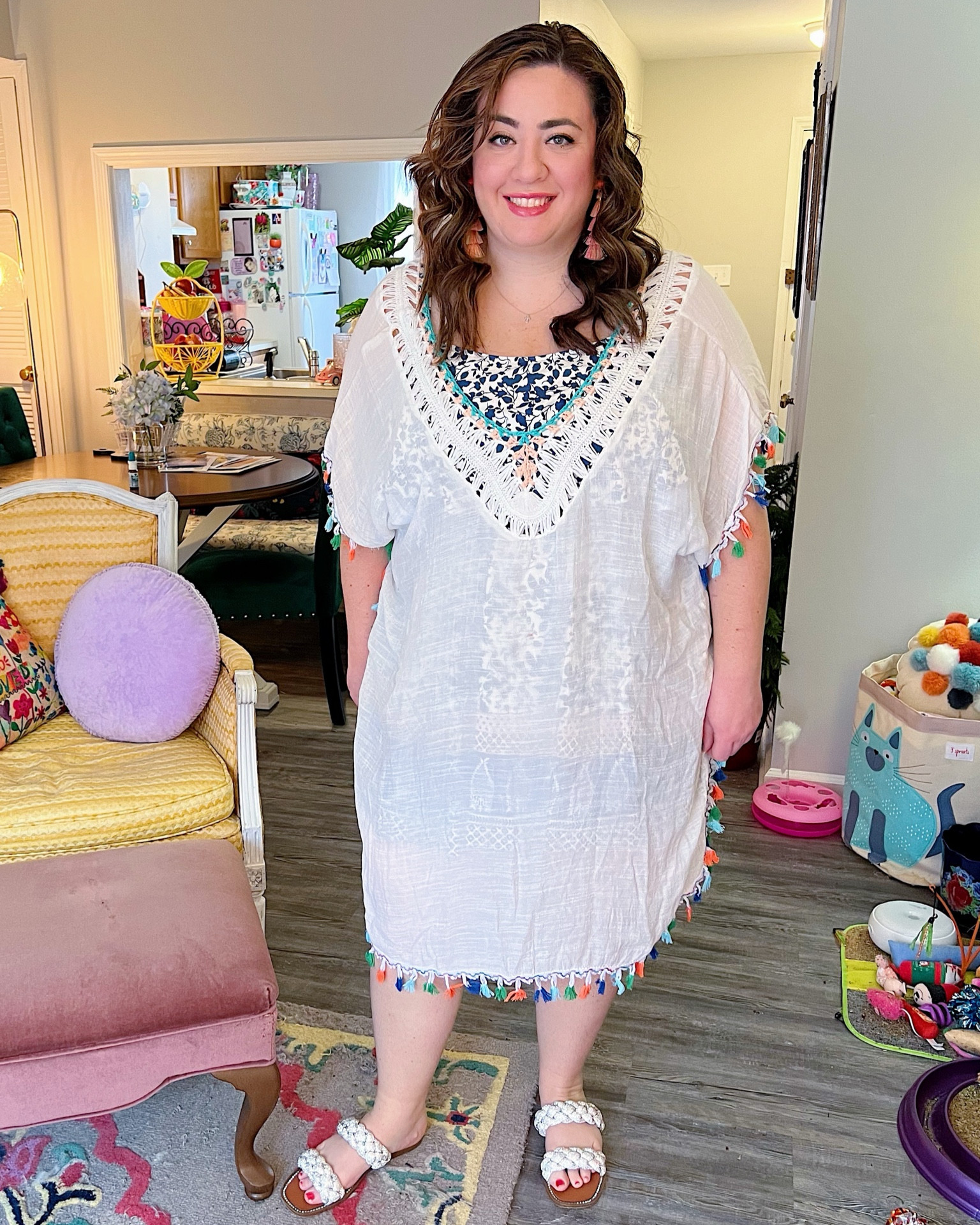 Tassel swim coverup, boho swim coverup, plus size swim coverup, plus size one piece swimsuit 

#LTKfindsunder50 #LTKplussize #LTKswim