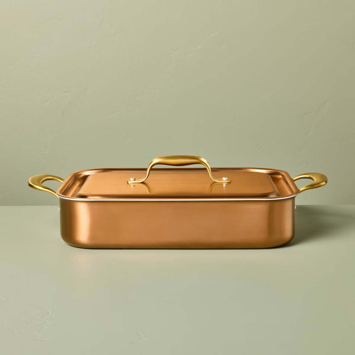 Roasting Pan with Lid Copper - Hearth & Hand™ with Magnolia | Target