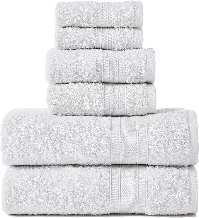 TRIDENT Soft and Plush, 100% Cotton, Highly Absorbent, Bathroom Towels, Super Soft, 6 Piece Towel... | Amazon (US)