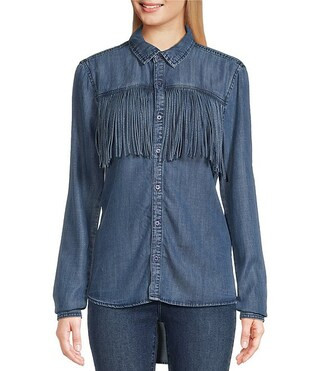 Scully Fringe Button Front Chambray Shirt | Dillard's | Dillard's