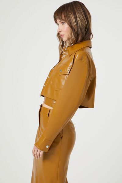Faux Leather Cropped Jacket | Forever 21