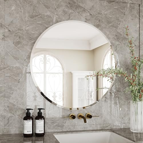 Protylctaster Nano Glass Circular Mirror,Circle Mirror 30 inch,Large Round Mirrors for Wall Decor, Round Vanity Mirror,Espejo Redondo | Amazon (US)