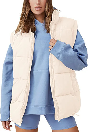 Springrain Womens Quilted Puffer Vest Padded Warm Winter Jacket with Stand Collar Bubble Puffer G... | Amazon (US)