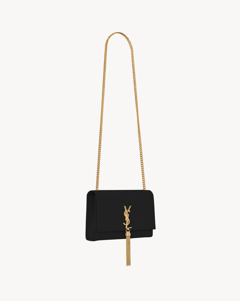 kate medium chain bag with tassel in grain de poudre embossed leather | Saint Laurent Inc. (Global)