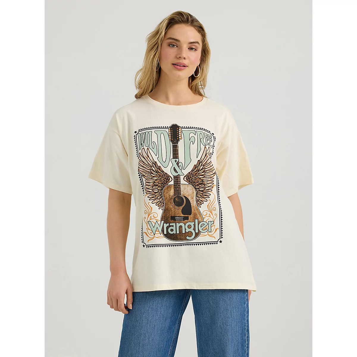 Women's Wrangler Western Graphic Oversized Tee in Antique White | Wrangler