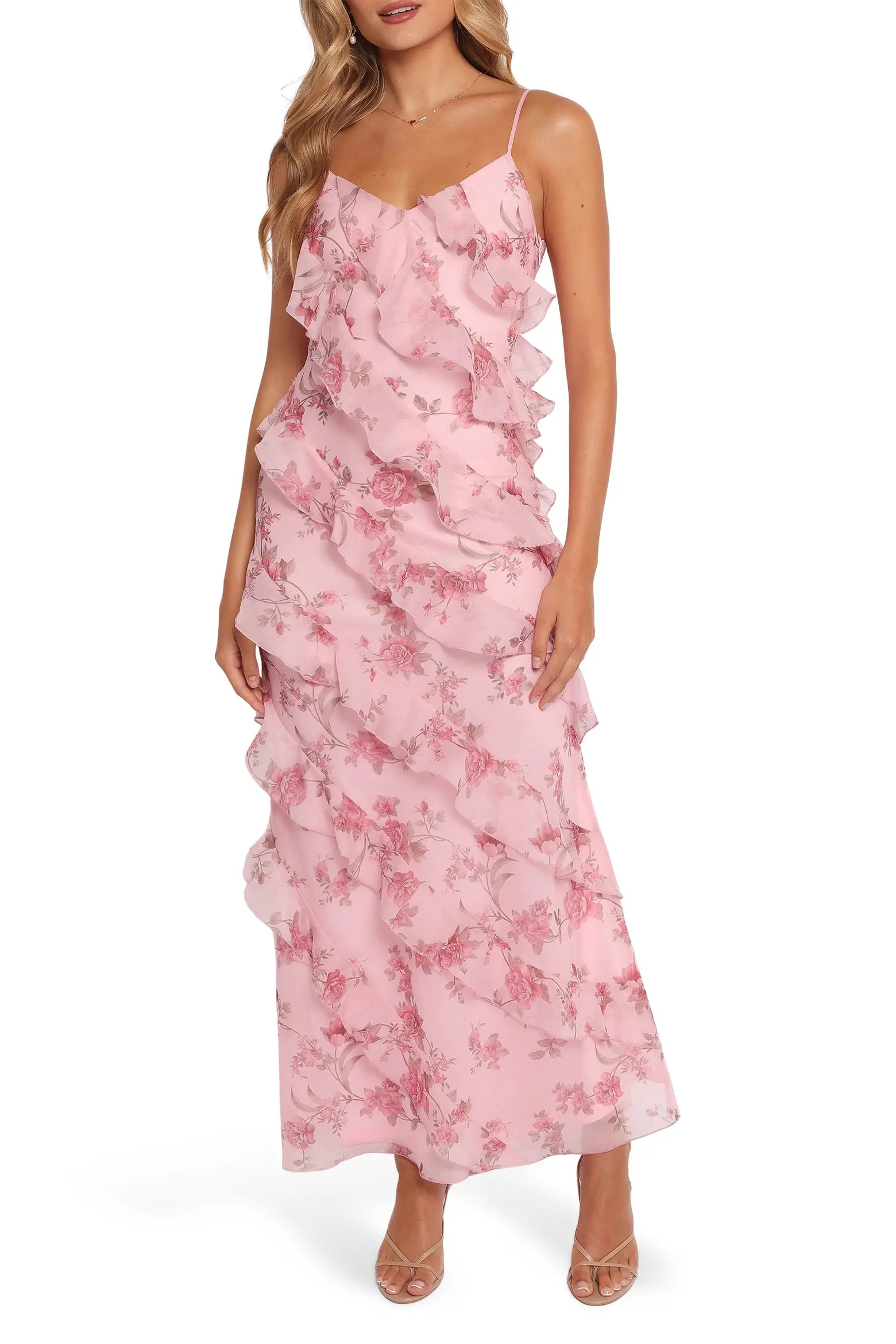 Ciao Floral Ruffle Chiffon Gown (Women) | Nordstrom | Nordstrom