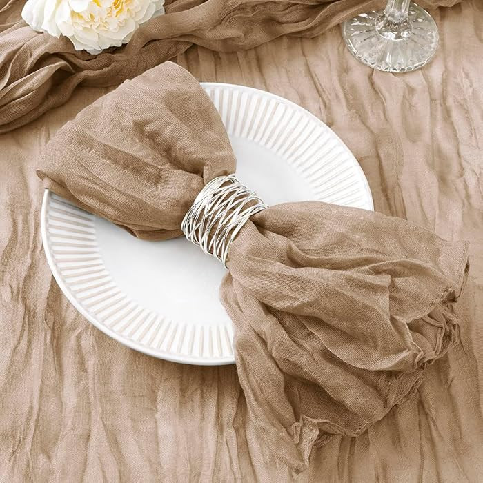 20 Pack Nude Cheesecloth Napkins Christmas Cloth Napkins Set of 20 Coffee Holiday Dinner Napkins ... | Amazon (US)