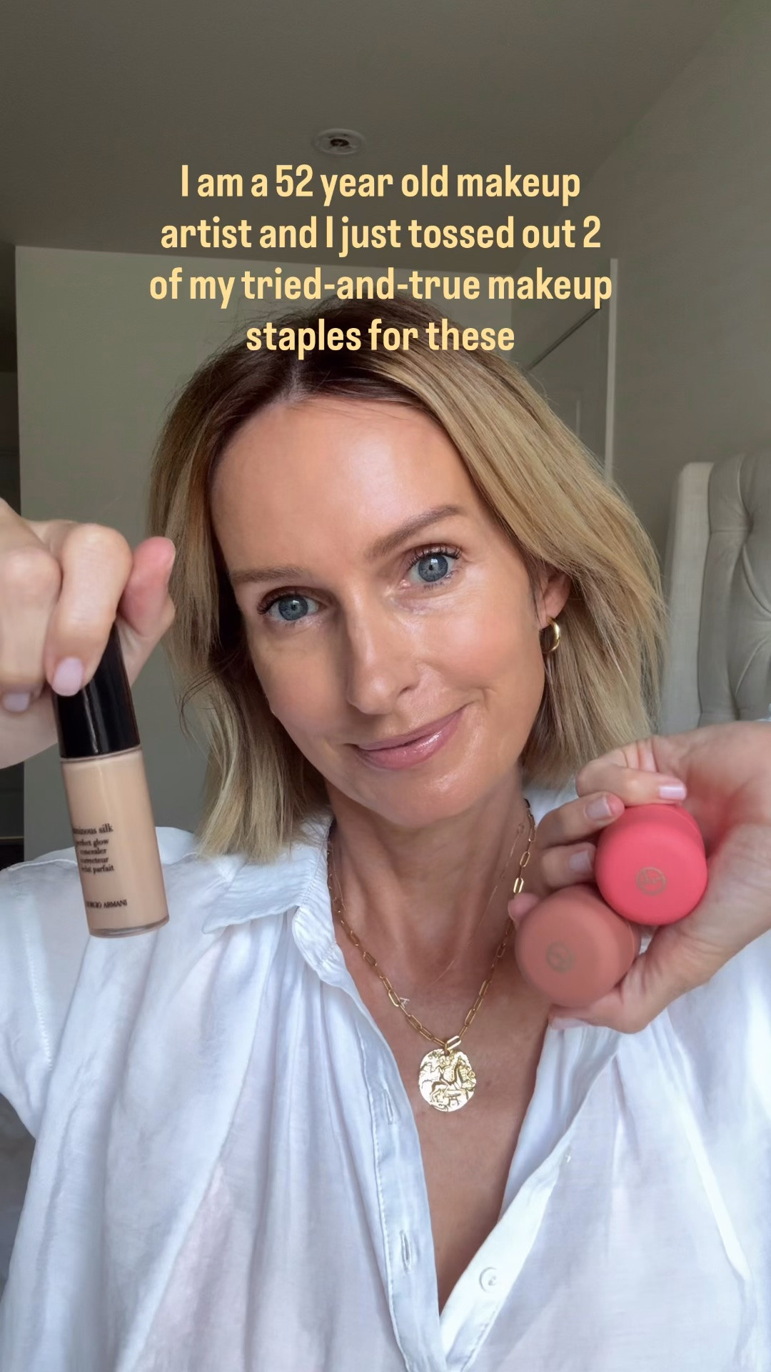 I officially replaced TWO of my longtime makeup staples 👀

My cream blush + concealer have officially been bumped for these two from Armani Beauty—and I don’t make makeup swaps lightly.

✨ Armani Luminous Silk Cheek Tint in Caramel & Peach — the perfect warm, fresh flush that melts into the skin and looks SO natural.

✨ Armani Luminous Silk Concealer — creamy, lightweight coverage that brightens without looking heavy, dry or settling into fine lines.

At 52, I want makeup that’s easy, flattering and makes my mature skin look like skin—just better. These two check every box.

If your makeup has been feeling a little heavy or dated lately, these are worth a try. 🤎

#maturemakeup #makeupover50 #matureskin #over50beauty #armanibeauty

#LTKgrwm #LTKBeauty #LTKOver40