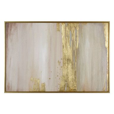 Blush Drybrush canvas frame gold leaf living room zgallerie favorites amazon home decor wall art | Z Gallerie