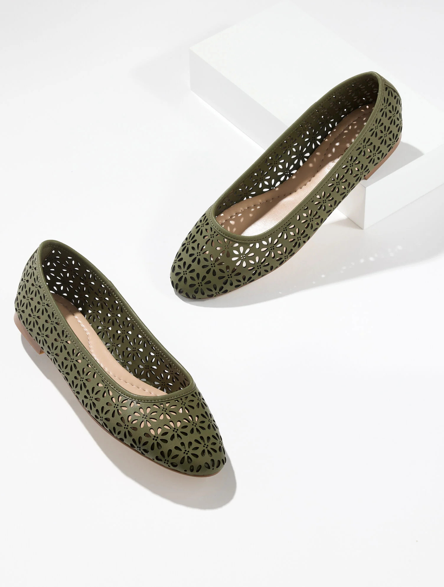 Ansly Perforated Nappa Ballet Flats | Talbots