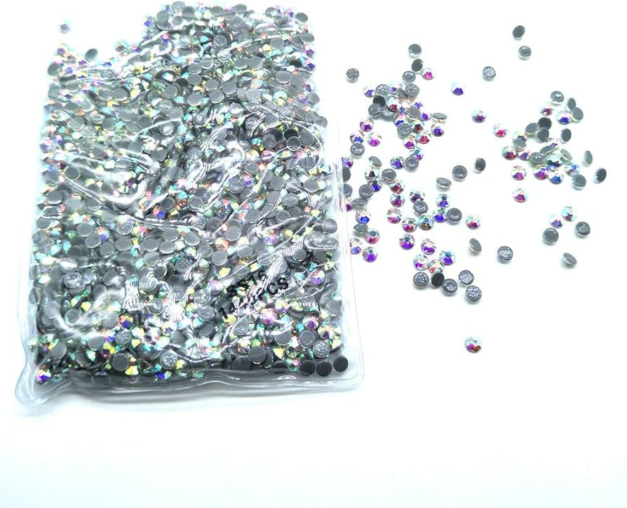 Amazon.com: Queenme 1440pcs Crystal AB SS16 Hotfix Rhinestones 16SS Flatback Crystals for Clothes... | Amazon (US)