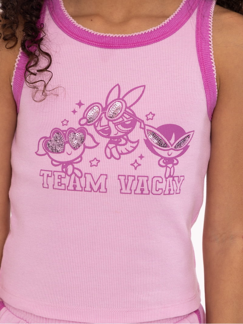 The Powerpuff Girls Girls Graphic Tank Top and Matching Shorts Set, 2-Piece, Sizes 4-16 | Walmart (US)