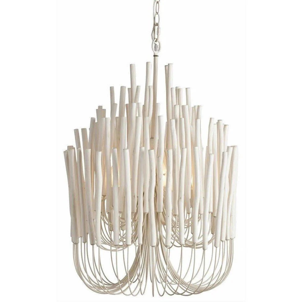 Tilda Small Chandelier Whitewash Stained Wood | Outrageous Interiors + Design