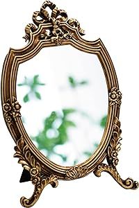 Eaoundm Resin Frame Decorative Wall Mirror Makeup Mirror Tabletop Mirrors, for Bedroom Living-Roo... | Amazon (US)