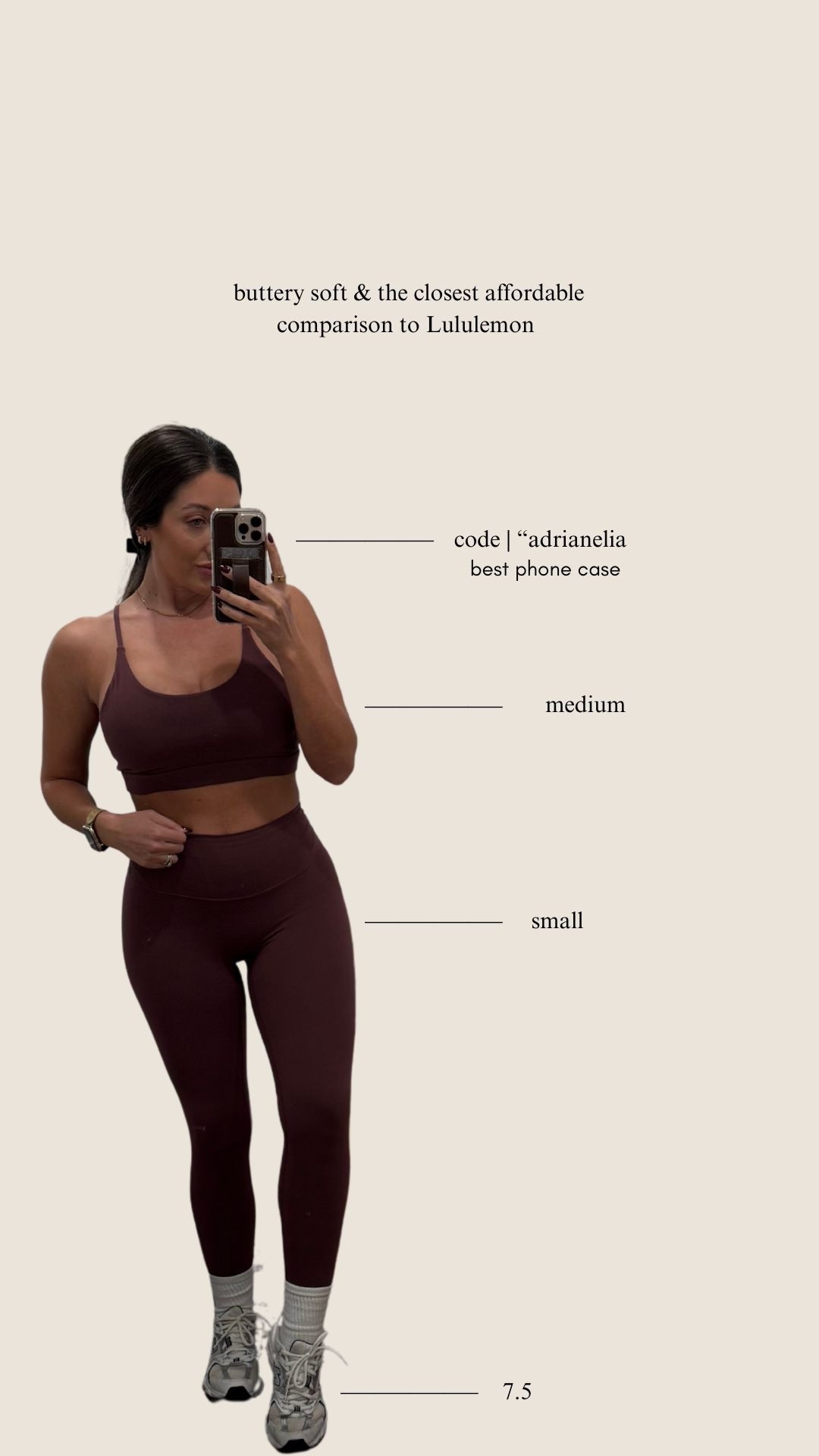 The most buttery soft workout set comparable to Lululemon! So affordable & many color options
Top - medium
Bottom - small
Shoes - 7.5
Walli phone case - adrianelia 


#LTKootd #LTKfitnessgoals #LTKActive