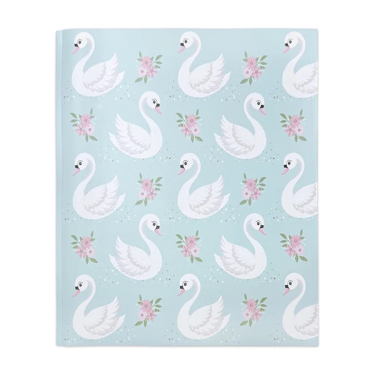Pen+Gear 3-Prong 2-Pocket Paper Folder, Blue and White Swans | Walmart (US)