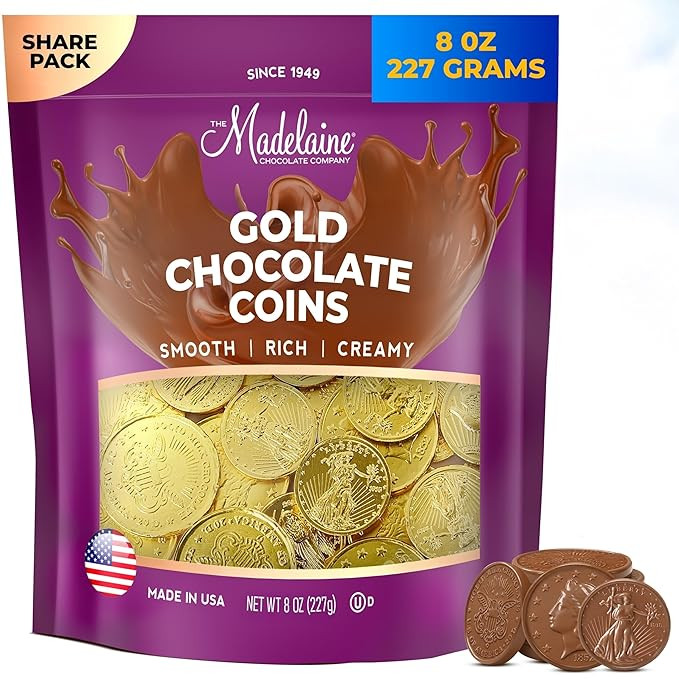Madelaine Gold Chocolate Coins for St. Patrick’s Day - Individually Wrapped Candy Basket Filler... | Amazon (US)
