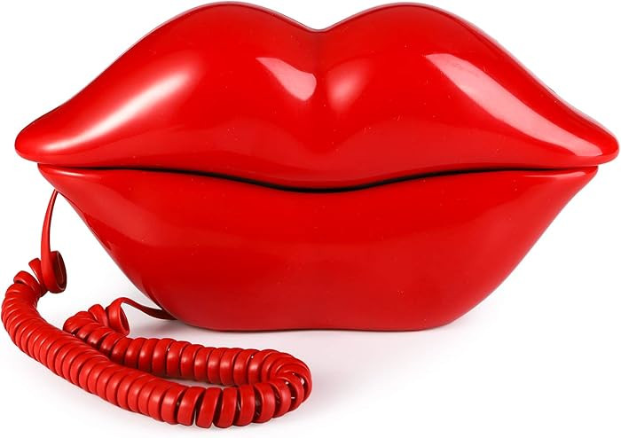 Suwimut Red Mouth Telephone, Wired Novelty Cute Sexy Lip Phone, Gift Real Corded Cartoon Shaped L... | Amazon (US)