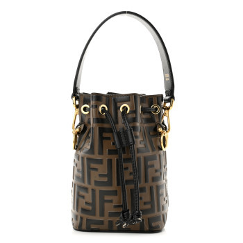 Vitello Liberty F is Fendi Bi-Color FF 1974 Embossed Mini Mon Tresor Bucket Bag Maya Black | FASHIONPHILE (US)