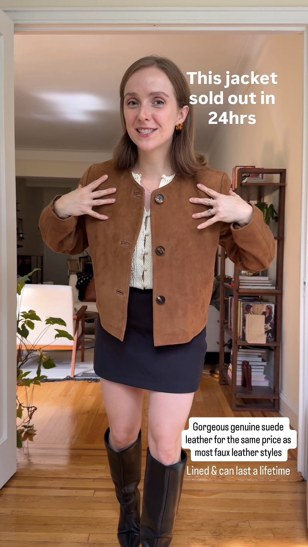 Genuine leather jacket just got restocked! Size small The most beautiful suede collarless jacket, 365 day free returns and free shipping. Lined and meant to last a lifetime @Quince 

Fall outerwear, fall jacket, suede jacket

#LTKootd #LTKPetite #LTKNYFW