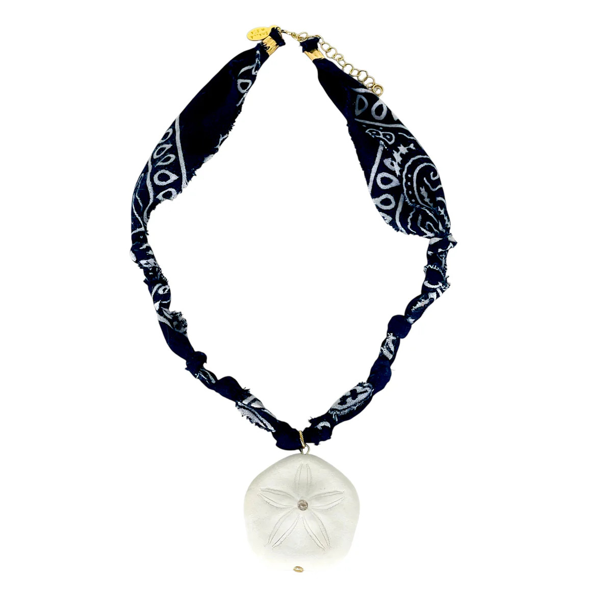 Navy Blue Sand Dollar Bandana | SHALLA WISTA STUDIO