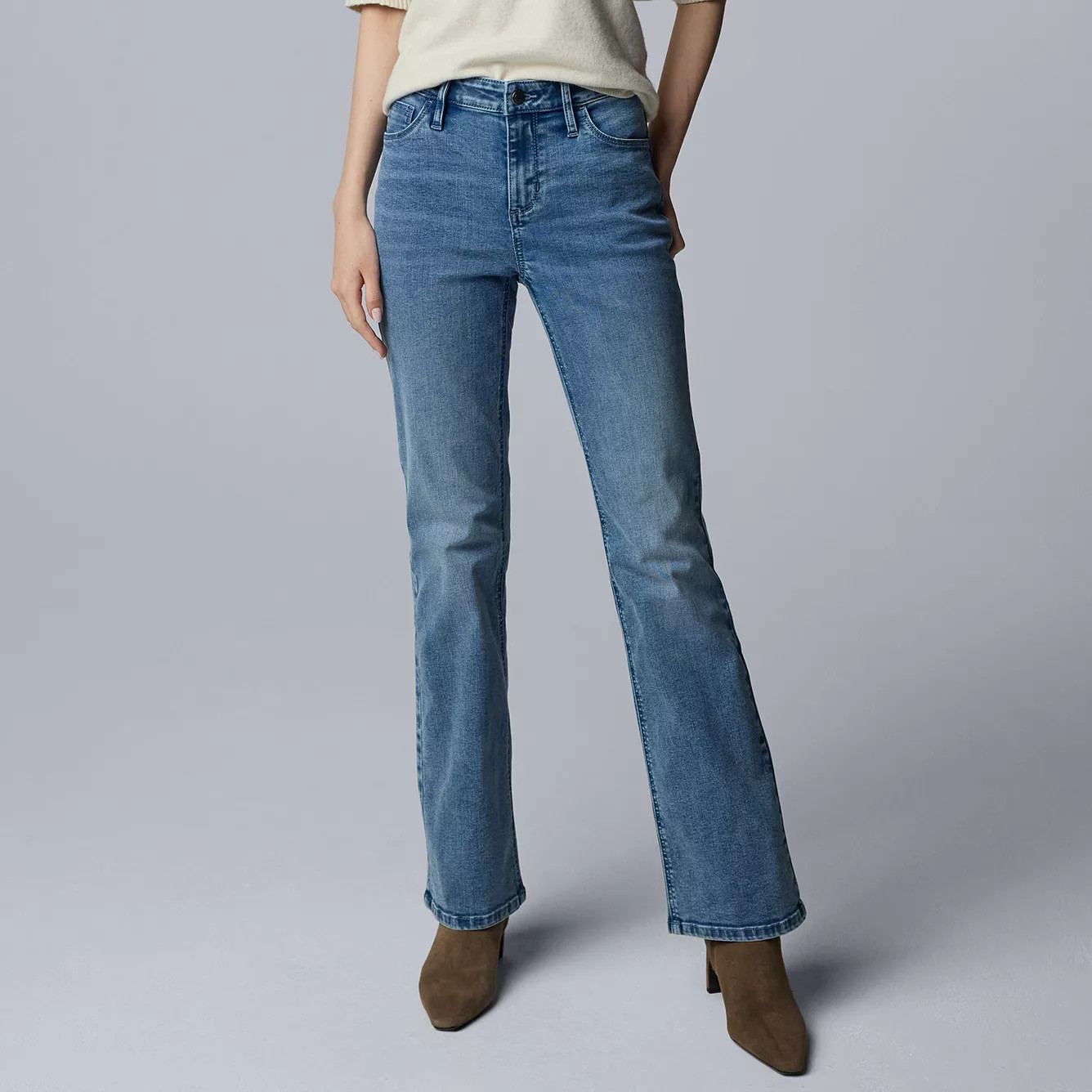 Women's Simply Vera Vera Wang Mid-Rise Bootcut Denim Jeans | Kohl's